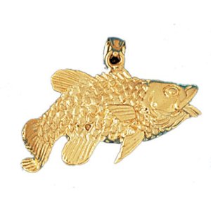 CleverSilver's 14K Gold Fish Pendant 9.8 - Gram(s): Click for Info goldfish pendant